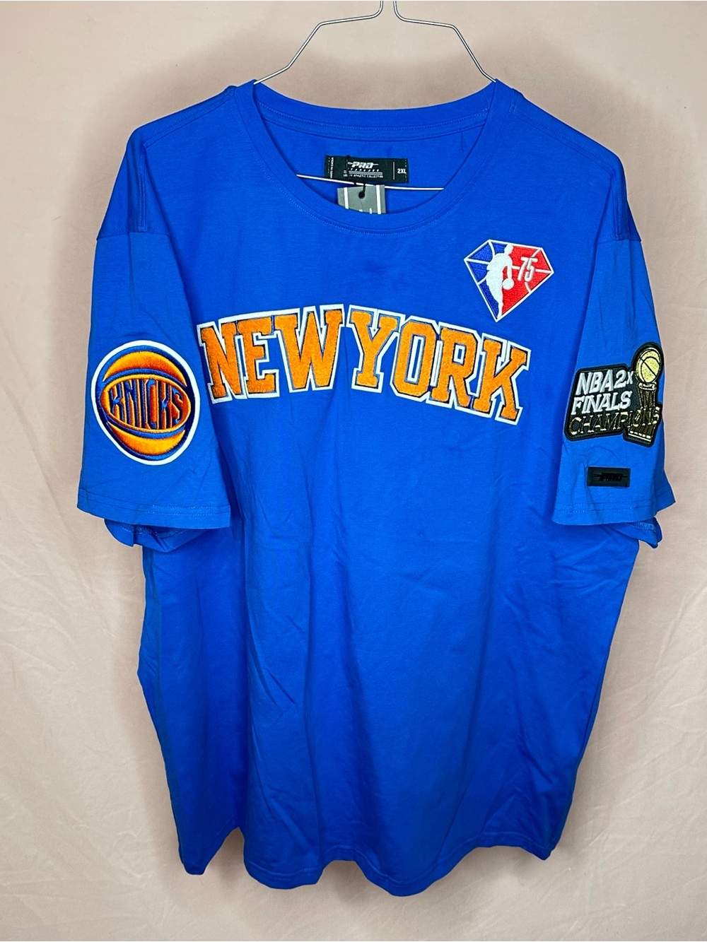 Pro Standard New York Knicks Blue Short Sleeve Tee - NBA Finals Patch